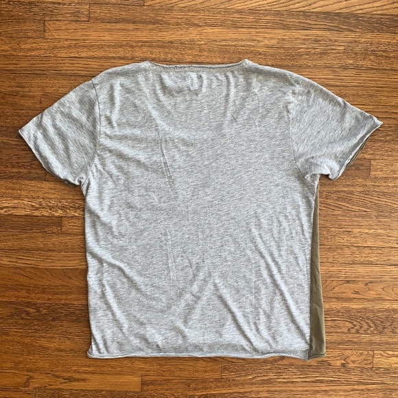 Men’s ASOS Olive Green and Gray two-tone Short Sleeve Cotton Tee Shirt - Picture 4 of 4